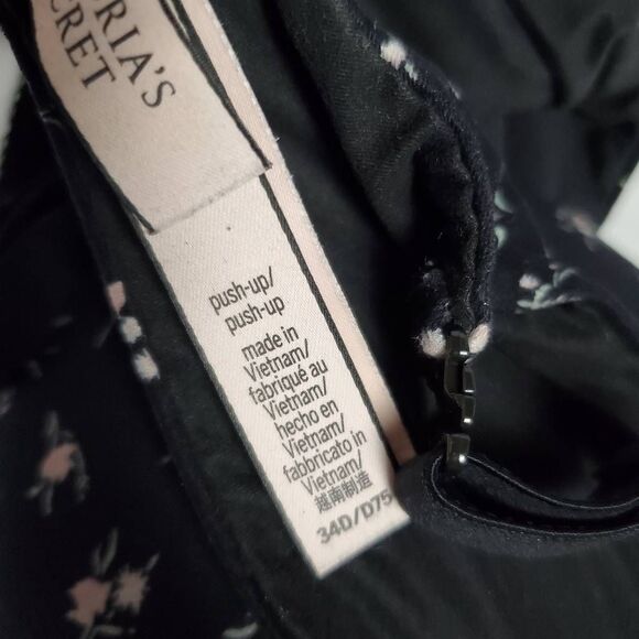 Victoria’s Secret Push-Up Bra 34D Black Floral - Picture 5 of 6